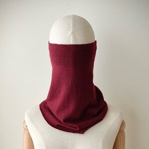 joodito 100% merino wool sweater snood scarf gaiter muffler neck warmer wine red